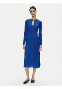 Pepe Jeans Sukienka dzianinowa Natasha PL953642 Niebieski Slim Fit. Kolor: niebieski. Materiał: syntetyk #2