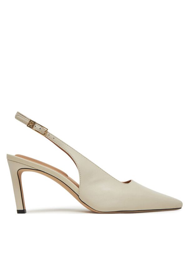 TOMMY HILFIGER - Tommy Hilfiger Sandały Squared Toe FW0FW08636 Beżowy. Kolor: beżowy. Materiał: skóra