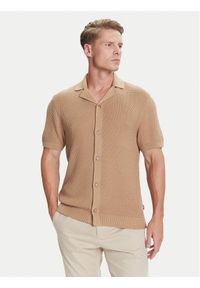 BOSS Kardigan C-Iconico 50543163 Beżowy Regular Fit. Kolor: beżowy. Materiał: bawełna