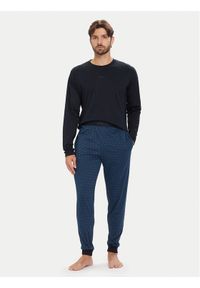 BOSS Piżama Relax 50550494 Granatowy Regular Fit. Kolor: niebieski. Materiał: bawełna