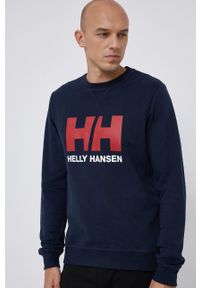 Helly Hansen Bluza bawełniana męska kolor granatowy gładka. Okazja: na co dzień. Kolor: niebieski. Materiał: bawełna. Wzór: gładki. Styl: casual