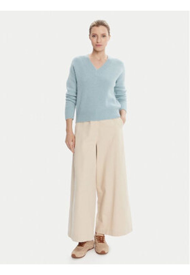 Weekend Max Mara Sweter Visista 2525366122 Błękitny Regular Fit. Kolor: niebieski. Materiał: wełna