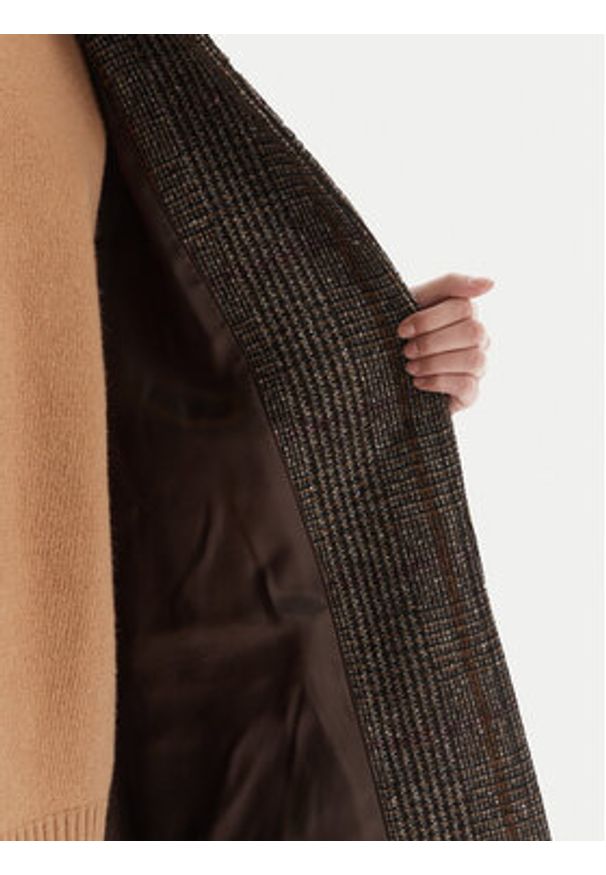 Weekend Max Mara Płaszcz wełniany Pitone 2525016112 Brązowy Regular Fit. Kolor: brązowy. Materiał: wełna