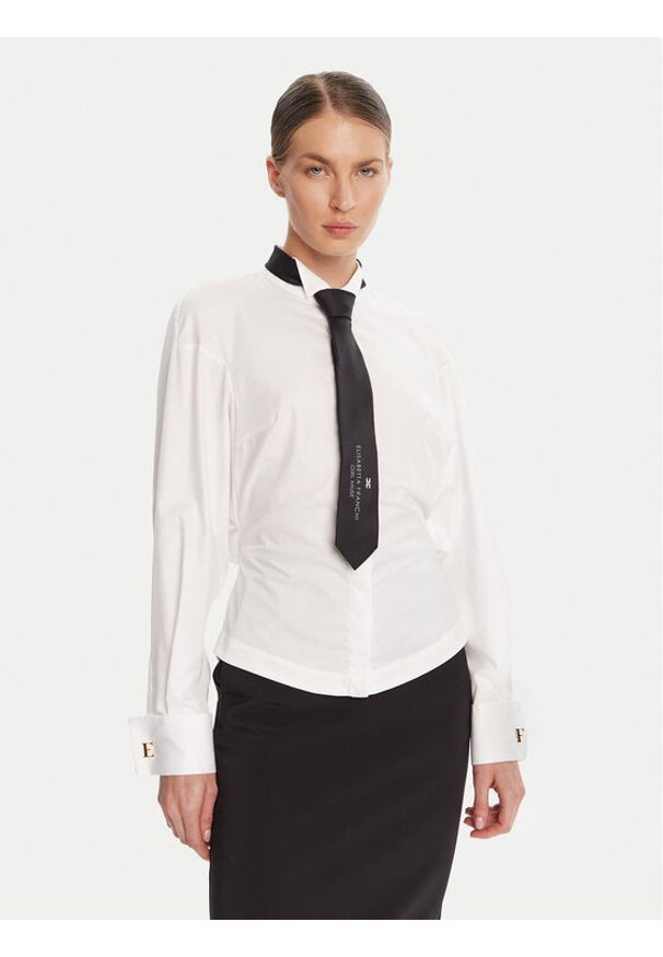 Elisabetta Franchi Koszula re Biały Regular Fit. Kolor: biały. Materiał: bawełna