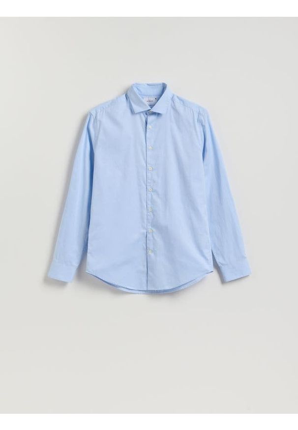 Reserved - Koszula slim z bawełny egipskiej - jasnoniebieski. Kolor: niebieski. Materiał: bawełna