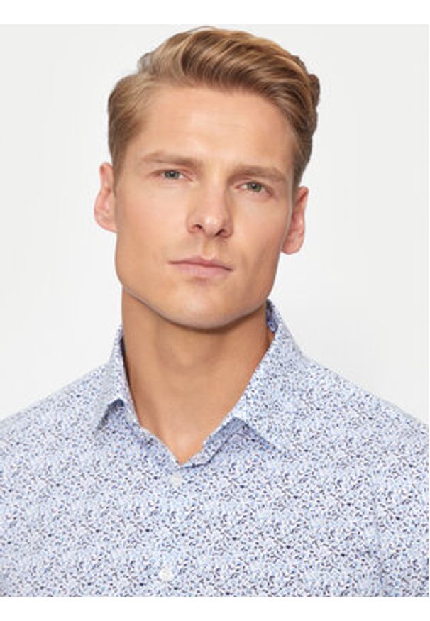 Calvin Klein Koszula Floral K10K113175 Niebieski Slim Fit. Kolor: niebieski. Materiał: bawełna
