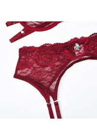 Intica - Koronkowy komplet bielizny na romantyczne wieczory Estrid. Kolor: czerwony. Materiał: koronka. Długość: krótkie. Wzór: koronka #5