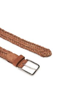 Calvin Klein Pasek Męski Warmth Braided Suede 35Mm K50K512841 Brązowy. Kolor: brązowy. Materiał: skóra, zamsz