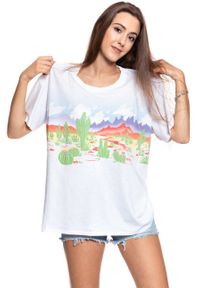 Wrangler - WRANGLER T SHIRT DAMSKI OVERSIZE TEE WHITE W7009EA12. Wzór: kolorowy, nadruk #6