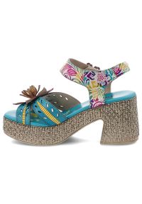 Sandały damskie Artiker, cholewka ze skóry naturalnej pasek wokół kostki z zapięciem na rzep, niebieskie, 58C1026. Zapięcie: rzepy. Kolor: niebieski. Materiał: skóra #3