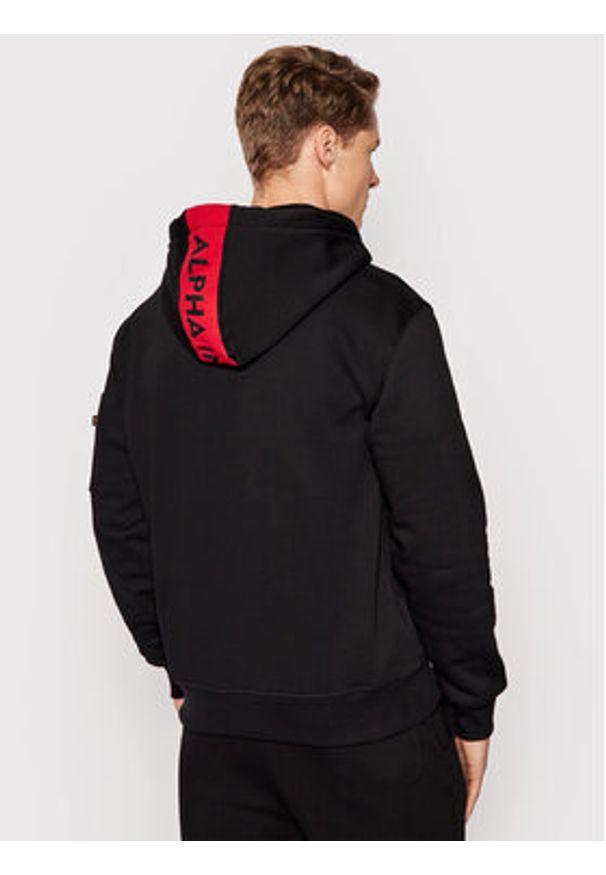 Alpha Industries Bluza Stripe 178314 Czarny Regular Fit. Kolor: czarny. Materiał: bawełna
