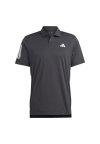 Adidas - Club 3-Stripes Tennis Polo Shirt. Typ kołnierza: polo. Kolor: czarny. Materiał: materiał