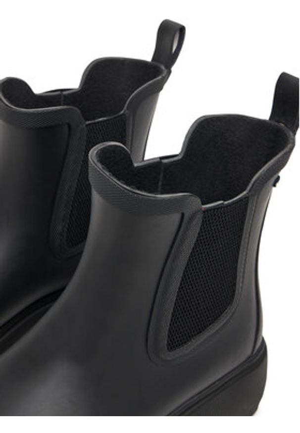 TOMMY HILFIGER - Tommy Hilfiger Kalosze Flag Ankle Warm Lining FW0FW08974 Czarny. Kolor: czarny. Materiał: syntetyk, kauczuk