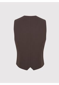 Pako Lorente - PAKO LORENTE - Brązowa dwurzędowa kamizelka męska. Kolor: brązowy. Materiał: wełna, poliester, wiskoza, elastan. Styl: elegancki, młodzieżowy #7