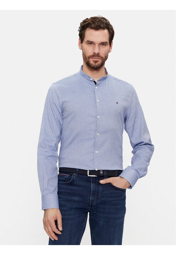 TOMMY HILFIGER - Tommy Hilfiger Koszula Cl Stretch Dobby Sf Shirt MW0MW33821 Niebieski Slim Fit. Kolor: niebieski. Materiał: bawełna