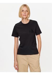 Calvin Klein Jeans T-Shirt J20J221825 Czarny Regular Fit. Kolor: czarny. Materiał: bawełna