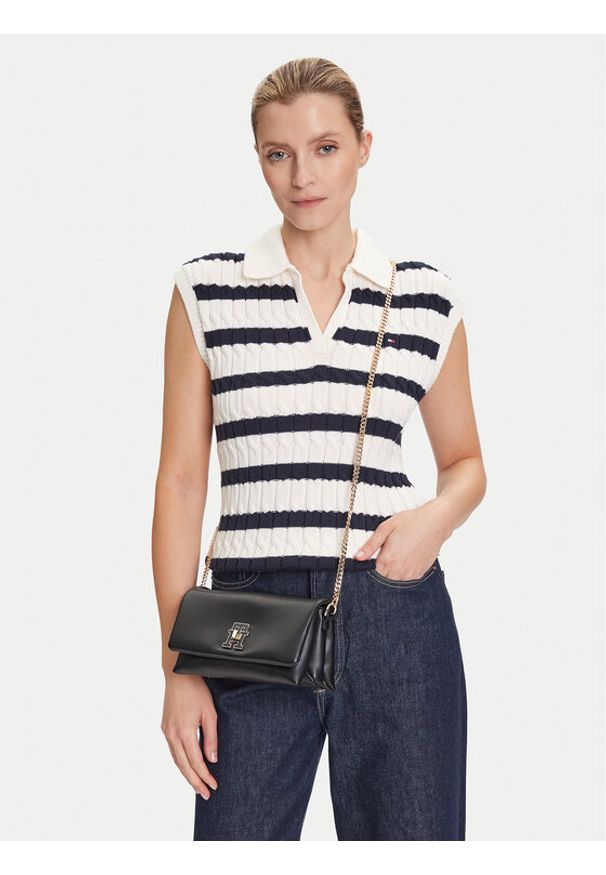 TOMMY HILFIGER - Tommy Hilfiger Torebka Th Modern Mini Crossover AW0AW17462 Czarny. Kolor: czarny. Materiał: skórzane