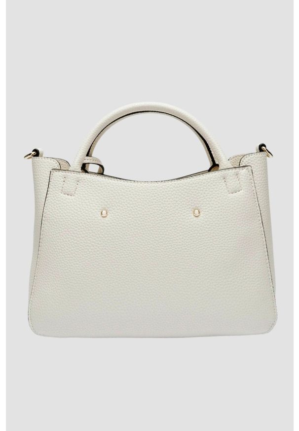 Guess - GUESS Biała torebka damska klasyczna SML Girlfriend Satchel. Kolor: biały. Materiał: skórzane. Styl: klasyczny