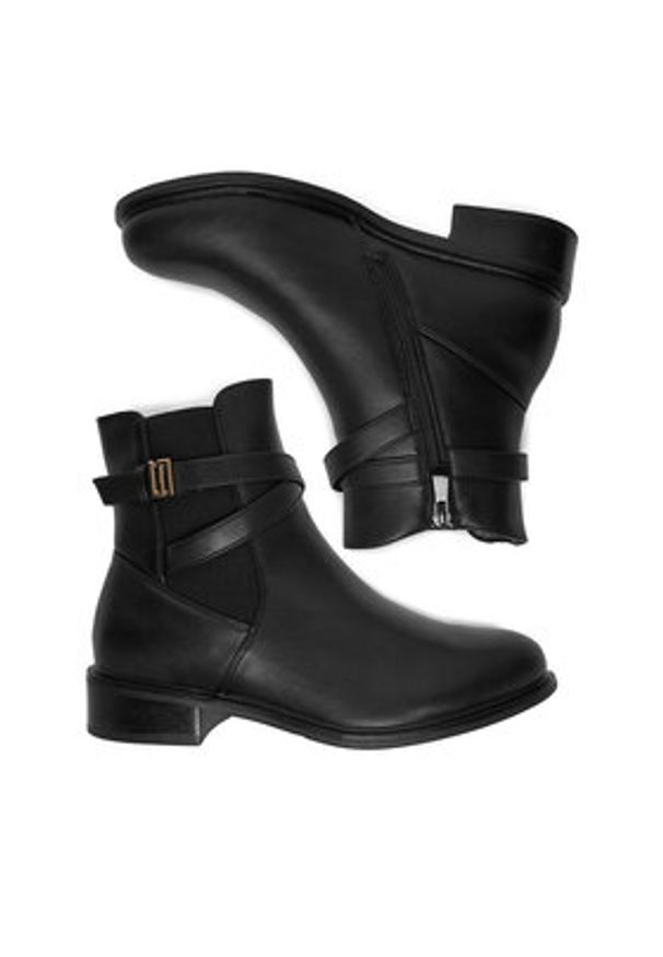 DeeZee Botki HX20207-182 Czarny. Kolor: czarny. Materiał: materiał