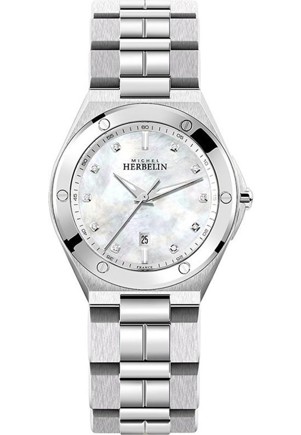 Zegarek Adriatica Zegarek damski Herbelin 14245/B59 CYRKONIE srebrny. Kolor: srebrny