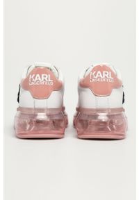 Karl Lagerfeld - Buty skórzane. Nosek buta: okrągły. Zapięcie: sznurówki. Kolor: biały. Materiał: skóra. Szerokość cholewki: normalna. Obcas: na obcasie. Wysokość obcasa: średni #2