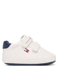 TOMMY HILFIGER - Tommy Hilfiger Sneakersy Low Cut Velcro T0B9-34328-1582 Biały. Kolor: biały. Materiał: skóra #1