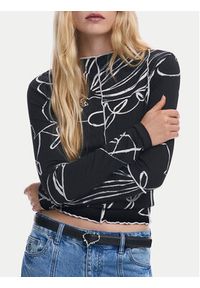 Desigual Bluzka Londres 25WWTK49 Czarny Regular Fit. Kolor: czarny. Materiał: wiskoza #6