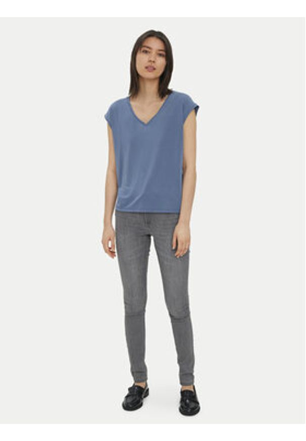 Vero Moda T-Shirt Filli 10247666 Niebieski Regular Fit. Kolor: niebieski. Materiał: syntetyk