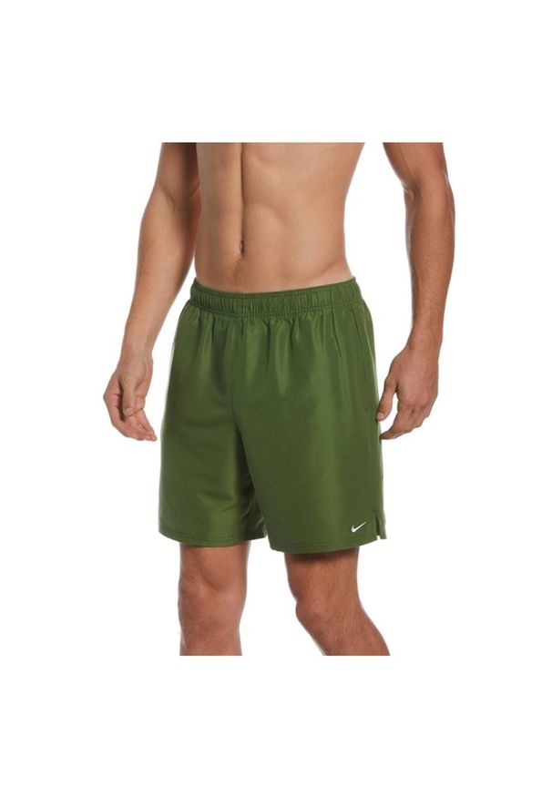 Nike - Męskie Spodenki Kąpielowe 7 Volley M NESSA559. Kolor: zielony. Sport: turystyka piesza