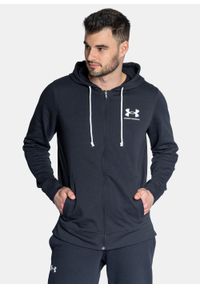 Bluza z kapturem męska czarna Under Armour UA Rival Terry Lc Fz. Typ kołnierza: kaptur. Kolor: czarny. Długość: krótkie. Wzór: jednolity. Styl: klasyczny #1