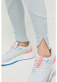 Adidas - adidas legginsy Z.N.E damskie kolor zielony gładkie. Stan: podwyższony. Kolor: zielony. Materiał: skóra, dzianina, materiał. Wzór: gładki. Sport: fitness #4