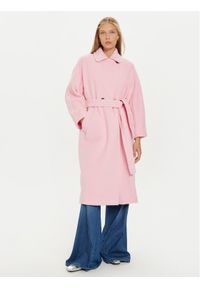 Marella Płaszcz wełniany Dede 2423016082 Różowy Regular Fit. Kolor: różowy. Materiał: wełna #1