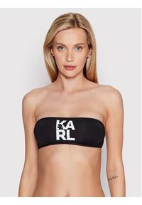 Karl Lagerfeld - KARL LAGERFELD Góra od bikini Printed Logo KL22WTP02 Czarny. Kolor: czarny. Materiał: syntetyk