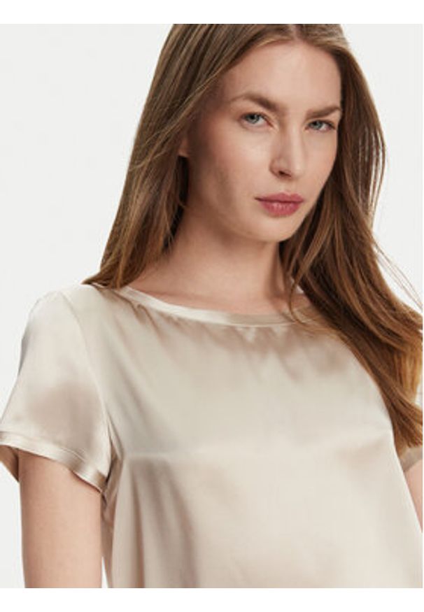 MAX&Co. Bluzka 2516111063200 Beżowy Regular Fit. Kolor: beżowy. Materiał: jedwab