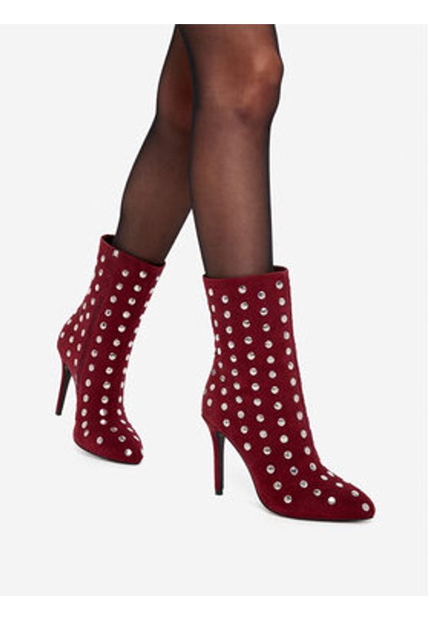 Eva Minge Botki EO-MARY-121949 Bordowy. Kolor: czerwony. Materiał: skóra, zamsz