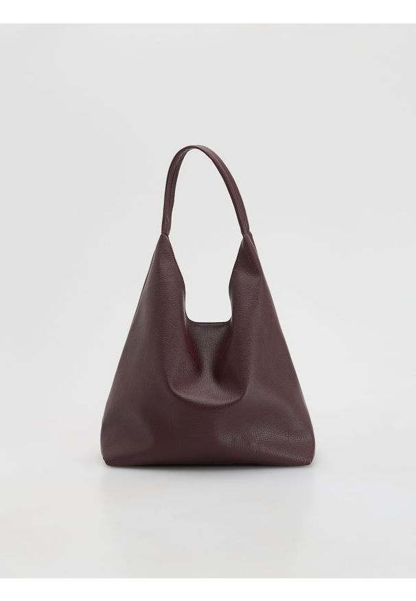Reserved - Torebka hobo - mahoniowy. Kolor: brązowy. Materiał: skórzane