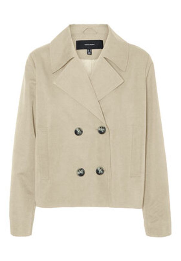 Vero Moda Trencz Chloemia 10308267 Beżowy jasny Regular Fit. Kolor: beżowy. Materiał: syntetyk