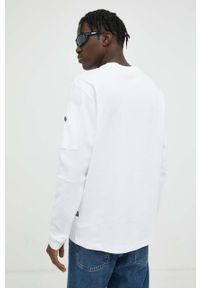 G-Star RAW - G-Star Raw longsleeve bawełniany kolor biały gładki. Kolor: biały. Materiał: bawełna. Długość rękawa: długi rękaw. Wzór: gładki #5