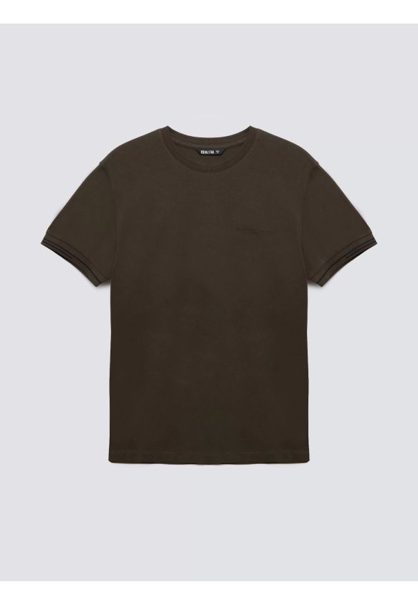 Big-Star - Koszulka męska bawełniana z logo BIG STAR khaki Wlader 303. Kolor: zielony. Materiał: bawełna