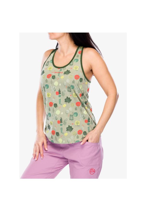 LA SPORTIVA - Top wspinaczkowy damski La Sportiva Botanic Tank. Kolor: zielony