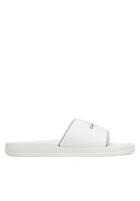 Calvin Klein Jeans Klapki Slide Rubber Neoprene Monologo YM0YM00361 Biały. Kolor: biały