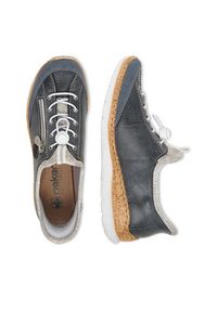 Rieker Półbuty N42F2-14 Granatowy. Kolor: niebieski. Materiał: materiał #5