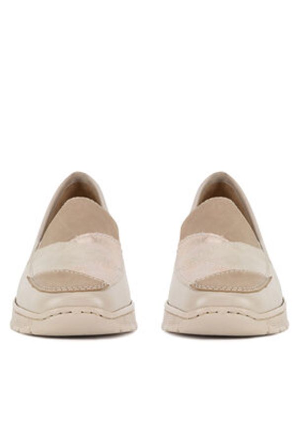 Rieker Półbuty 53785-60 Beżowy. Kolor: beżowy. Materiał: skóra