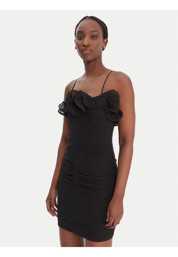 Guess Sukienka koktajlowa W6RK80 WI342 Czarny Classic Fit. Kolor: czarny. Materiał: syntetyk. Styl: wizytowy