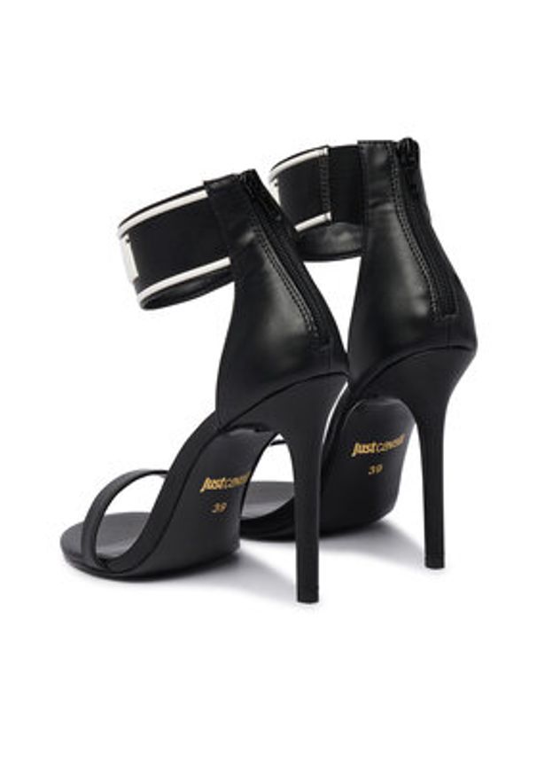 Just Cavalli Sandały 80RA3S26 ZSE28 Czarny. Kolor: czarny. Materiał: skóra