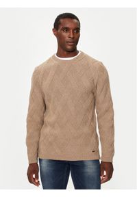 JOOP! Sweter 17 JK-28Diamondo 30043058 Beżowy Modern Fit. Kolor: beżowy. Materiał: syntetyk, wiskoza