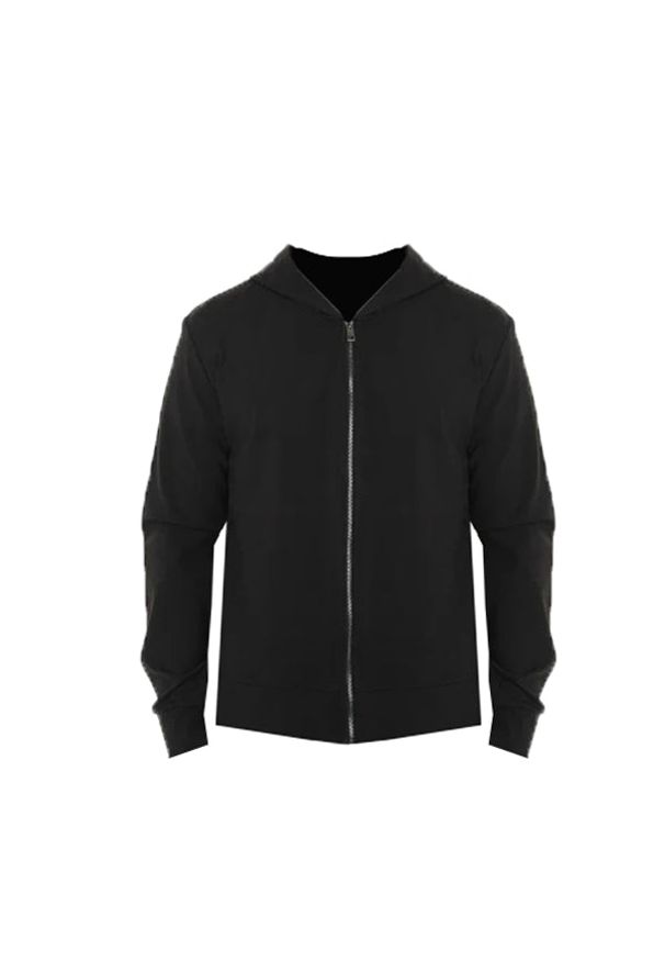 La Haine Inside Us Bluza | 3M M1166 | Mężczyzna | Czarny. Okazja: na co dzień. Typ kołnierza: kaptur. Kolor: czarny. Materiał: elastan, wiskoza. Wzór: aplikacja. Styl: elegancki, casual