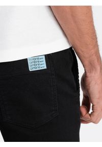Ombre Clothing - Spodnie męskie JOGGERY z kieszenią cargo - czarne V2 OM-PADJ-0112 - XXL. Kolor: czarny. Materiał: elastan, bawełna, materiał, poliester