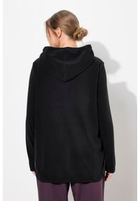 ULLA POPKEN - Damskie Polarowy półgolf krótki oversize kaptur długi rękaw z recyklingu. Kolekcja: plus size. Kolor: czarny. Materiał: poliester, materiał. Długość rękawa: długi rękaw. Długość: krótkie #2