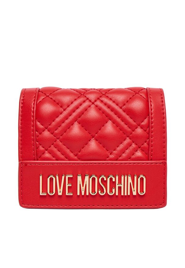 Love Moschino - LOVE MOSCHINO Mały Portfel Damski JC5601PP0NLA0500 Czerwony. Kolor: czerwony. Materiał: skóra